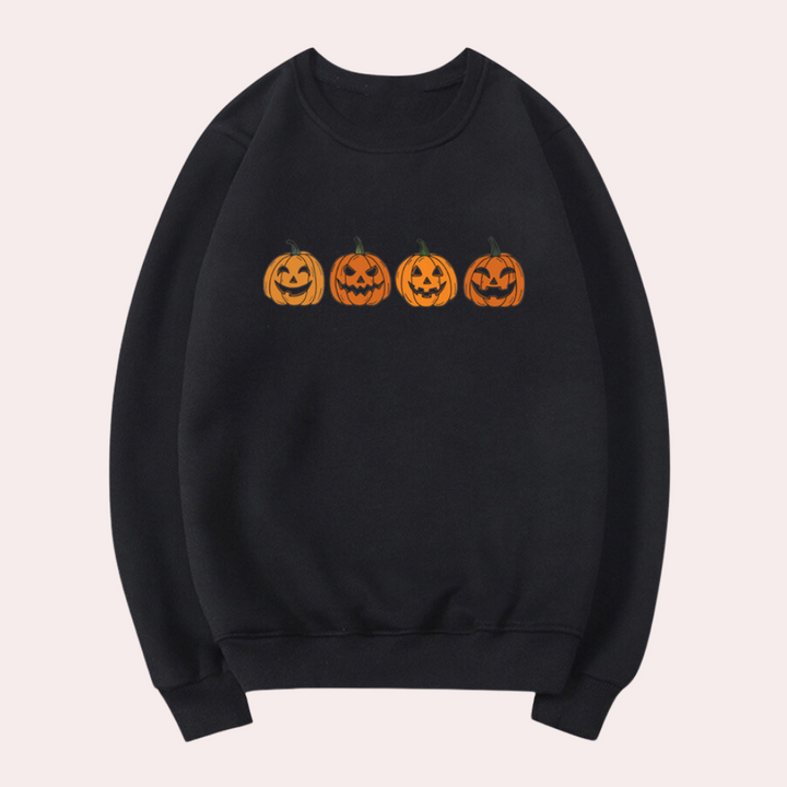 Afra - Halloween-Kürbis-Pullover für Damen