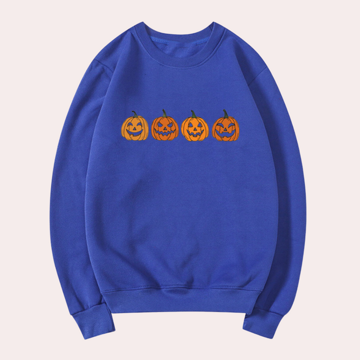 Afra - Halloween-Kürbis-Pullover für Damen