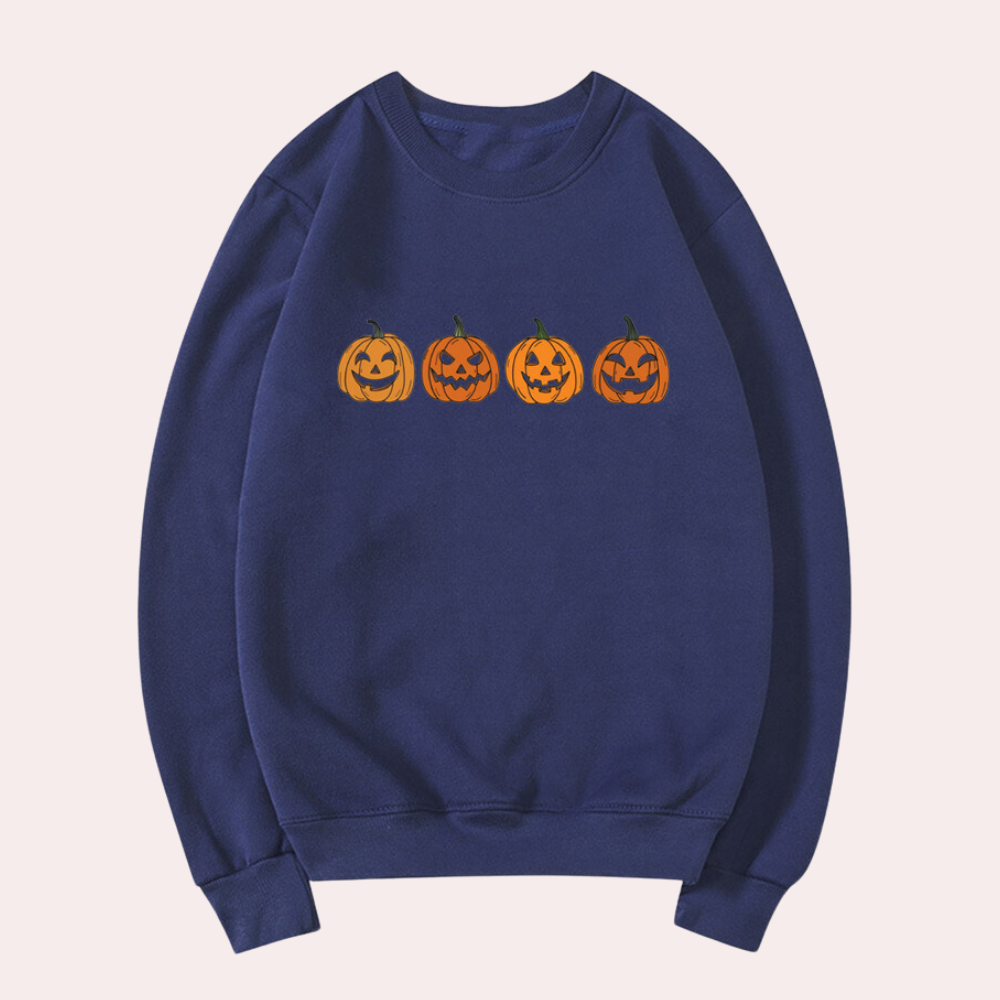 Afra - Halloween-Kürbis-Pullover für Damen