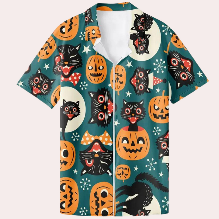 Joaquin - Lässiges Herren-Shirt mit Halloween-Cartoon-Motiven