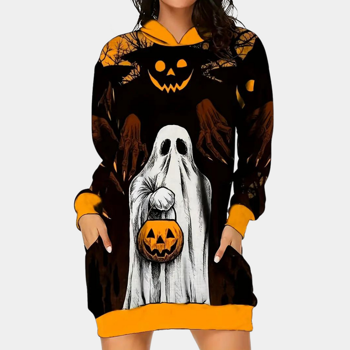 Cili - Damen-Halloween-Kapuzenkleid in Übergröße