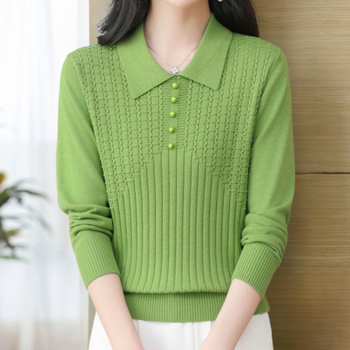 Elitsa - Unifarbener Damenstrickpullover