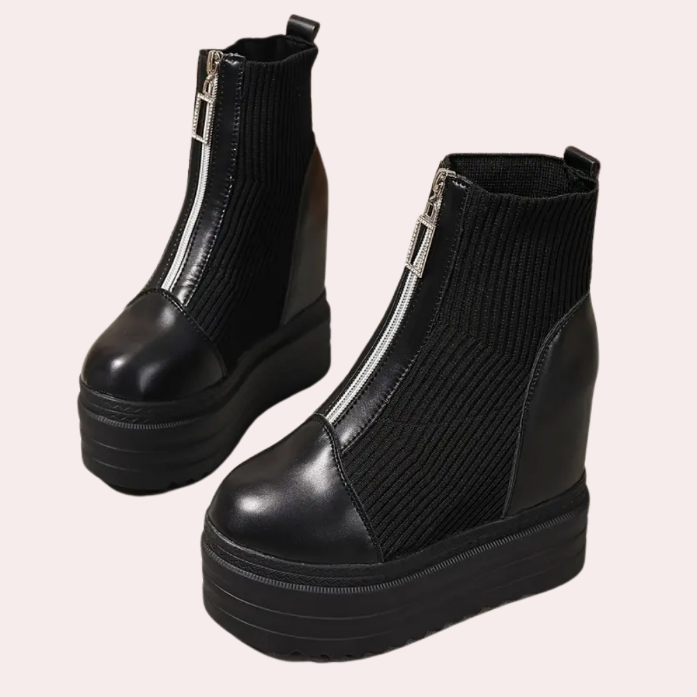 KEVLYN - Modische Reißverschluss-Ankle Boots für Damen