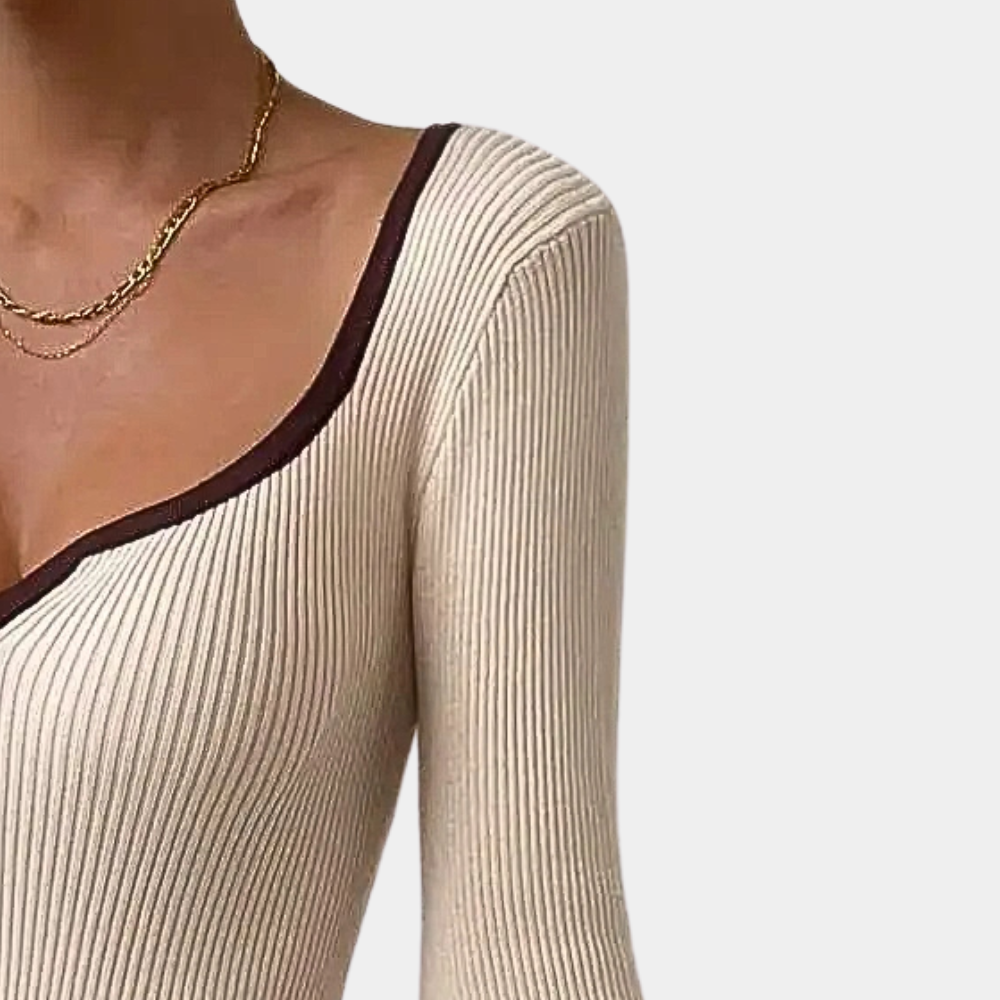 DENISE - Ausgefallen  V-Ausschnitt Pullover Für Frauen