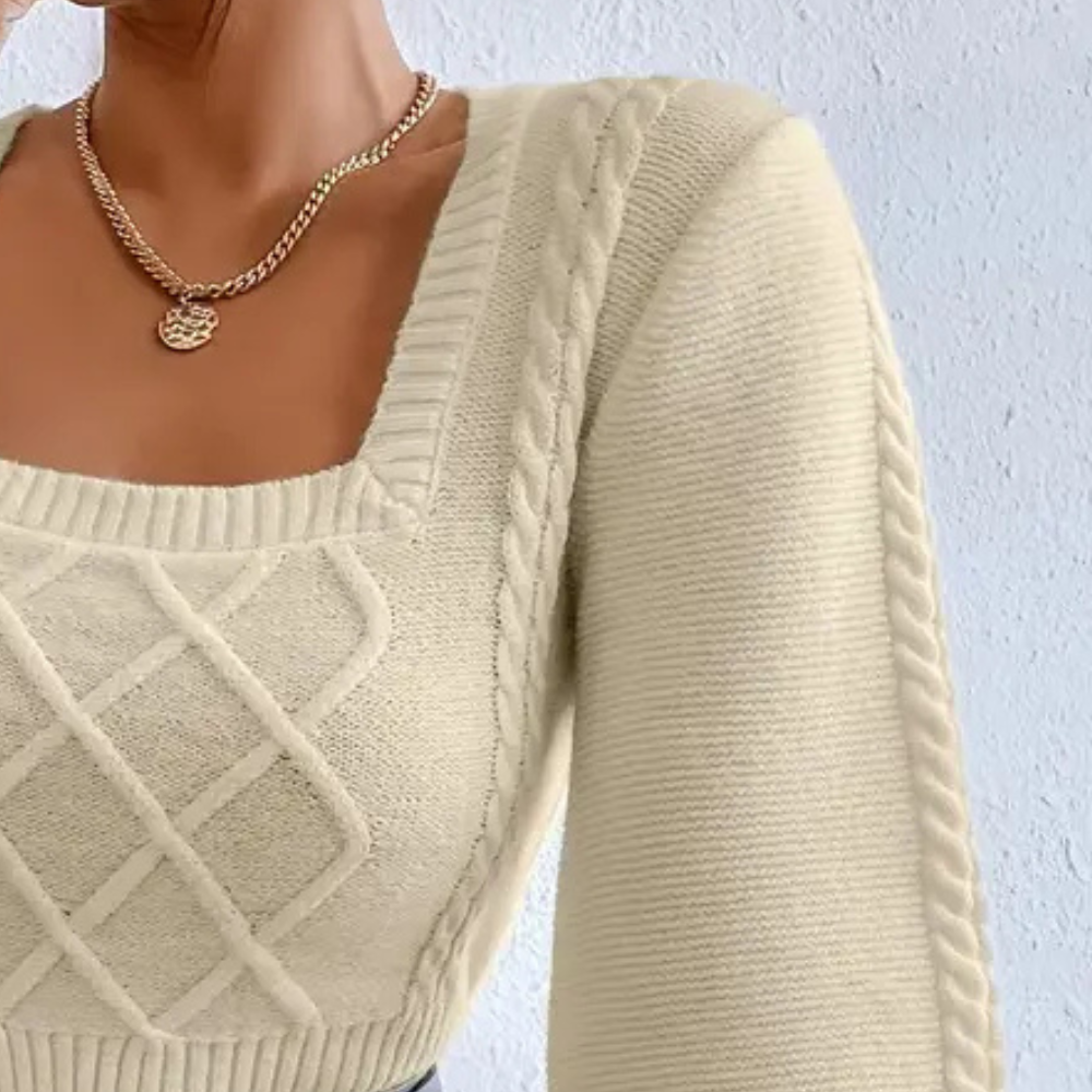 AAYLA - Stilvoll Pullover Mit Quadratischem Kragen Für Damen