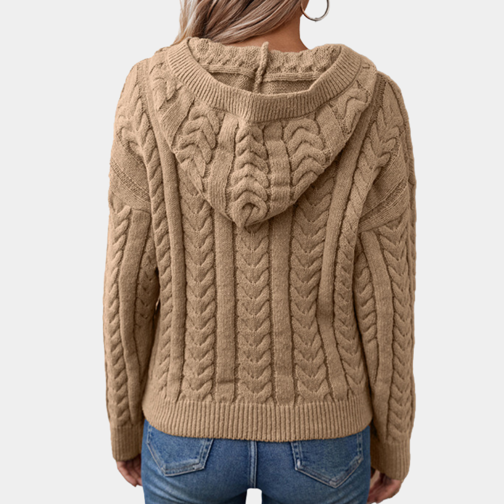 SAMANTHA - Damen Pullover Mit Kapuze Aus Strick