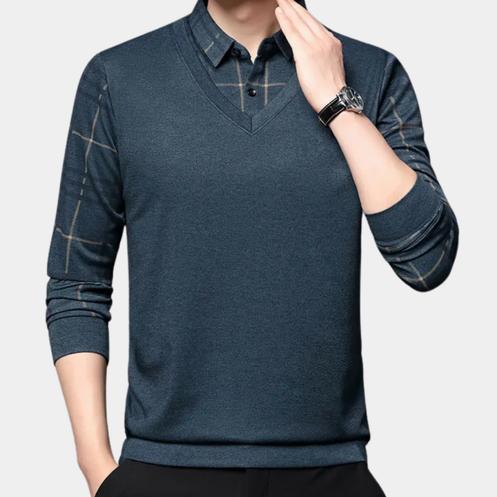 DELFIN - Gemustertes Langarmshirt für Herren