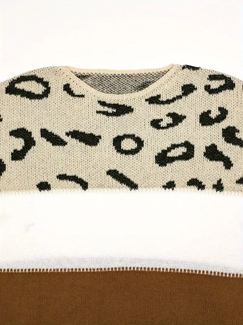 Damenpullover mit Leopardenmuster