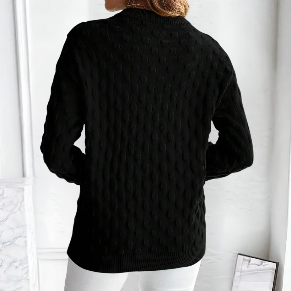 LETICIA - Fein strukturierter Strickpullover für Damen