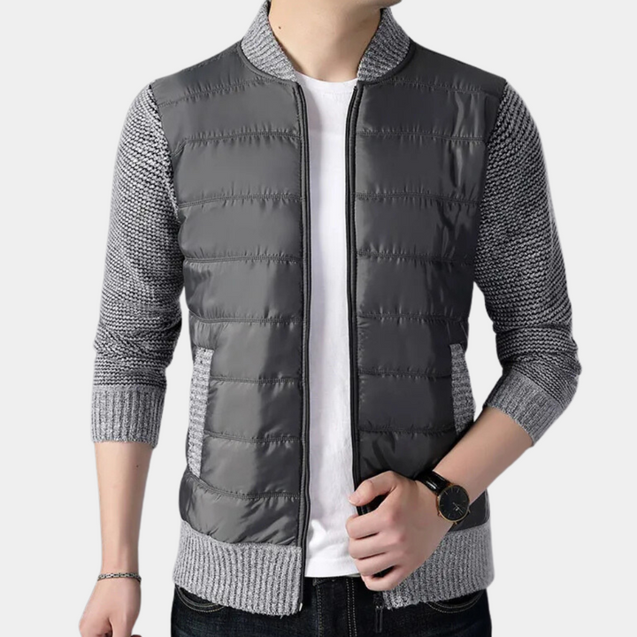 ZANDRO - Herren-Strickjacke mit hohem Kragen