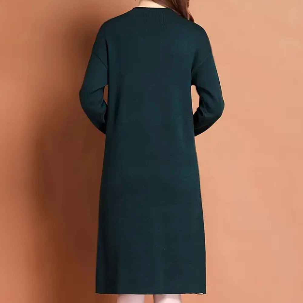 THEADORA - Anmutiges Strickkleid Mit Halbkragen Für Damen