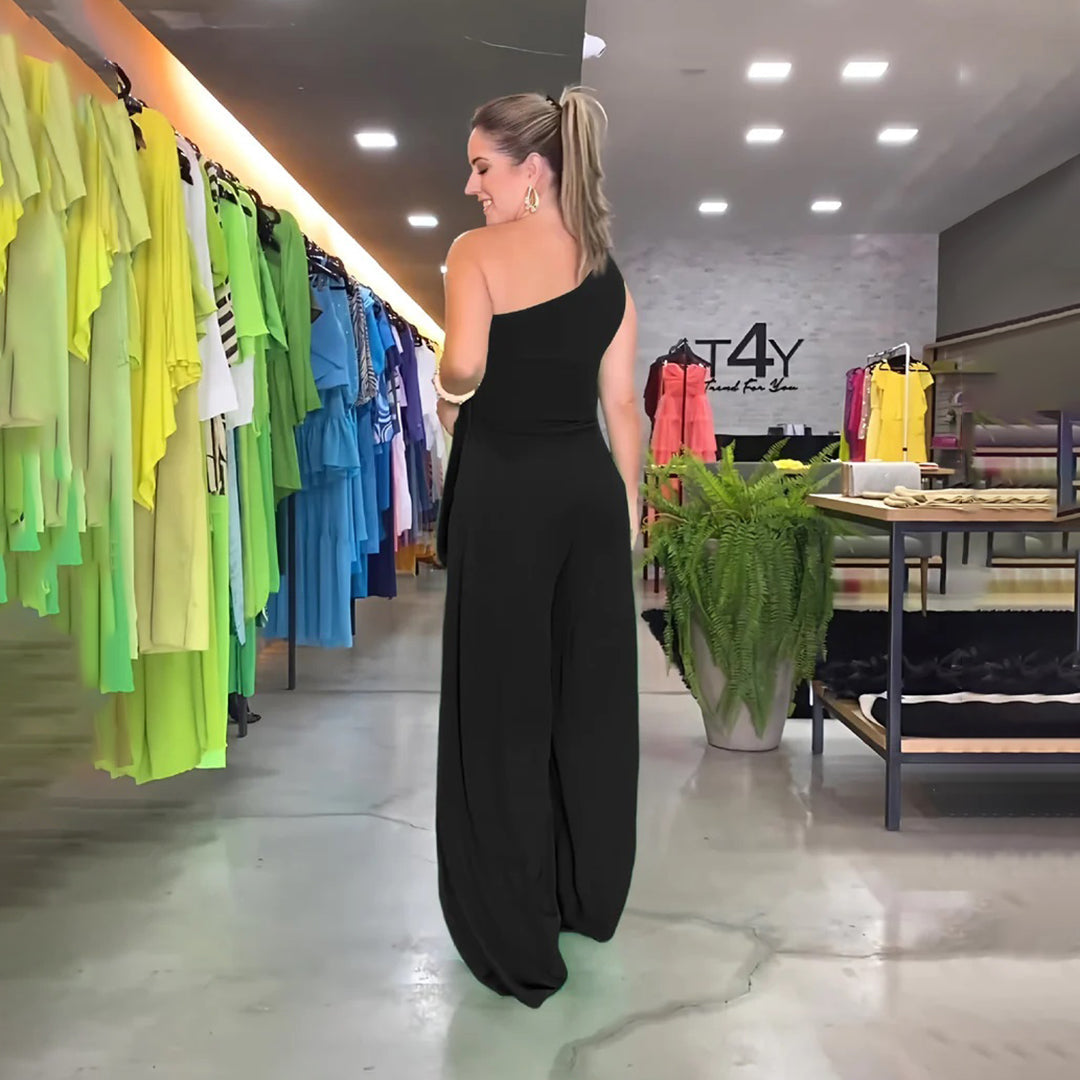 Stylischer ein-schulter-jumpsuit